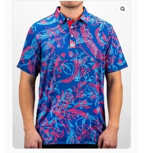 Pins & Aces Men's Cabo Colada Multicolor Performance Golf Polo - Size XL